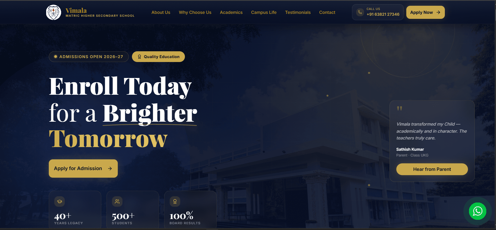 Vimala School Website
